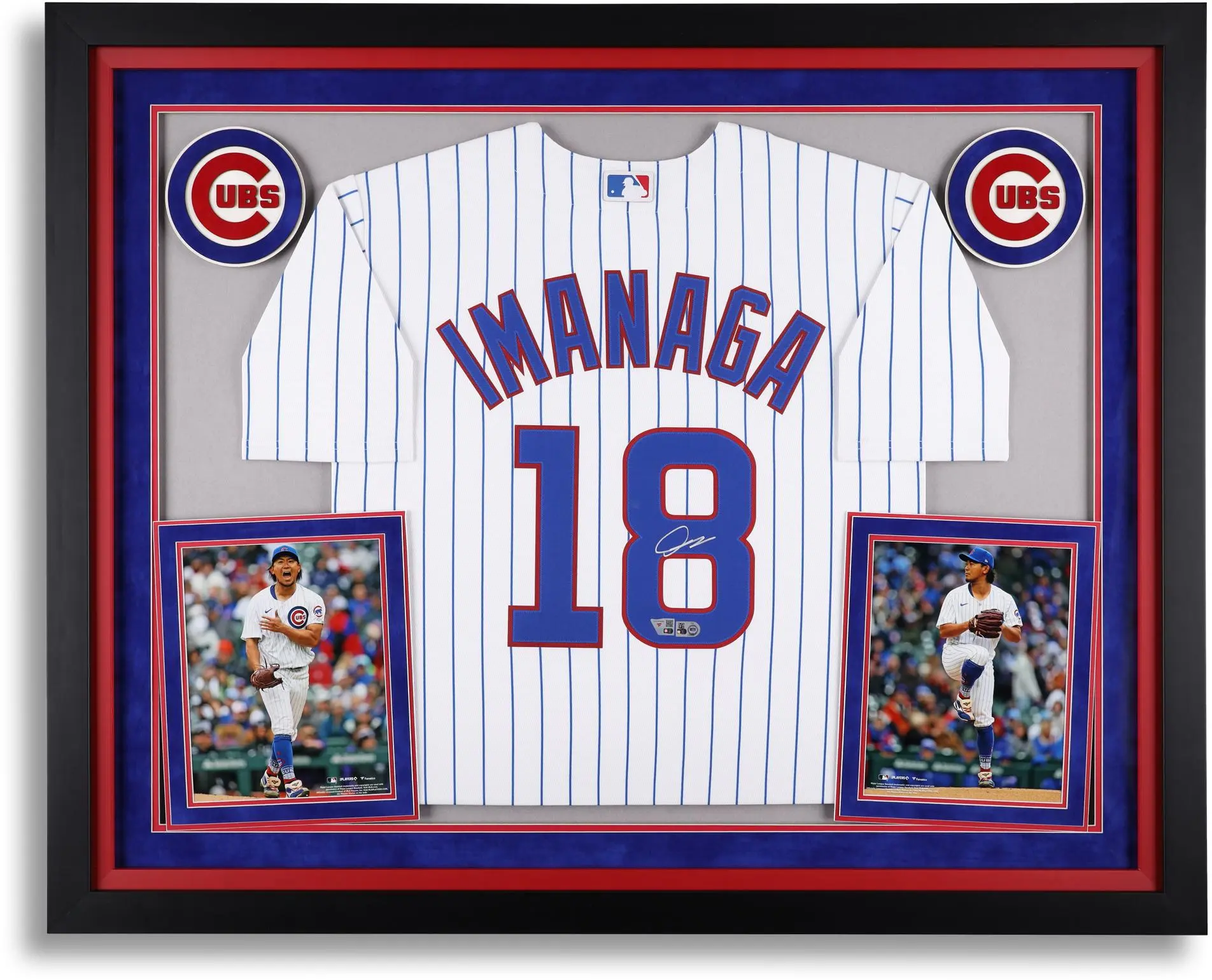 Shota Imanaga Chicago Cubs Deluxe Framed Autographed White Nike Replica Jersey - Fanatics Authentic Certified - MLB Memorabilia