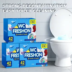 WC Freshon 42 Flower Toilet Gel Value Pack 3-Piece Set 6 Fragrances Long-Lasting Deodorizing Toilet Cleaner for Easy Cleaning