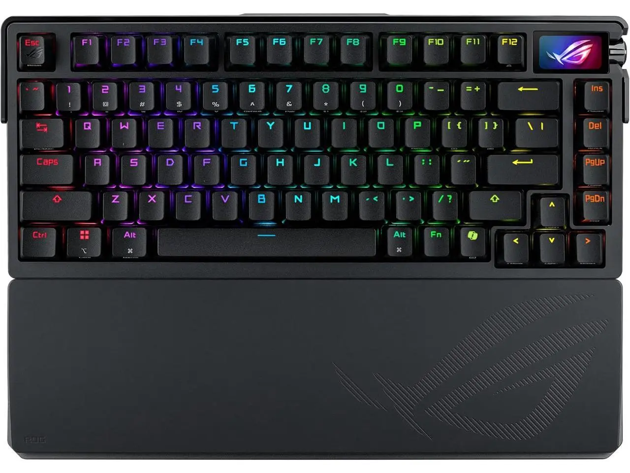 ASUS ROG Azoth Extreme Wireless Mechanical Gaming Keyboard – 75% TKL, ROG NX Storm Clicky Switches, PBT Keycaps, Aluminum Chassis, Carbon Fiber, Gasket Mount, Color OLED Screen, PC/Mac Support - Black