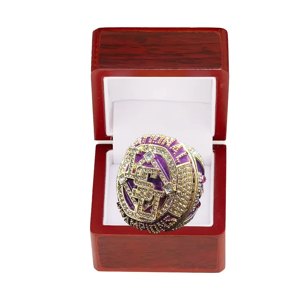Men's 2025 College Baseball Championship Replica Ring in Tarnish Resistant Alloy with Accent Stones, Fan Collectibles & Mentor Gift, Includes Box, Championship Ring, Includes Gift Box, Graduation, Standard Size, Team Logo, 2025 Ring With Box