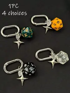 1Pcs Unisex Creative Dice Keychain, Stylish Four-Pointed Star Keychain Pendant, Suitable For Bags, Backpacks, Handbags, Wallets, Etc., Couple's Bag Accessories And Gifts, Suitable For Teenagers, Women, And College Students.