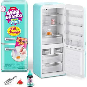Mini Brands Fill The Fridge Playset w/UV Light by ZURU, Collectibles, DIY, Resin Play, Exclusive Recipe, NOT Edible, 8+