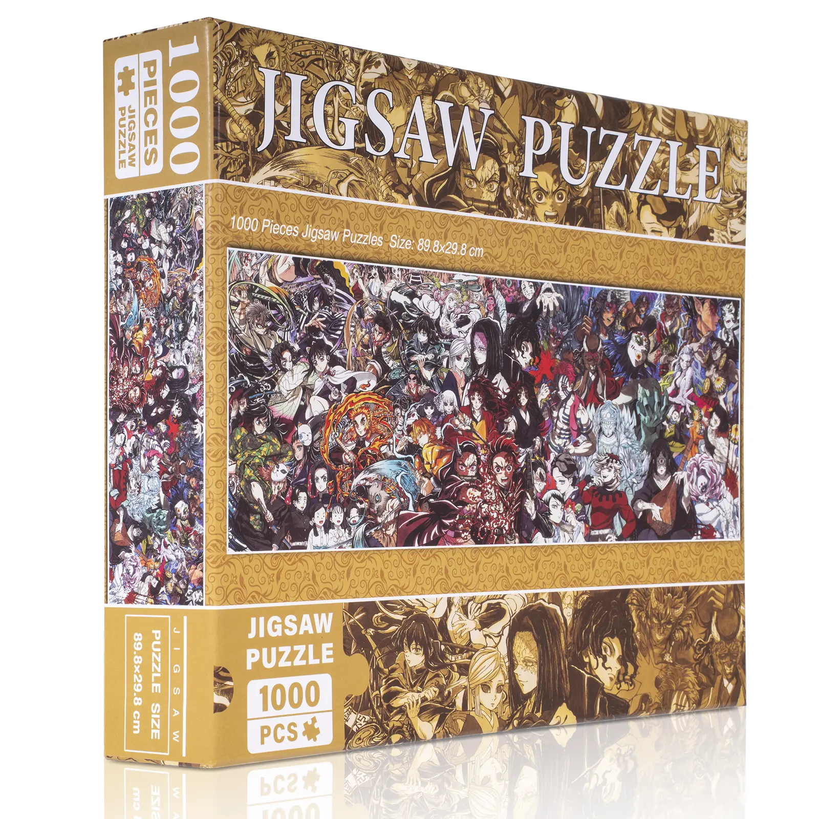 Anime Demon Slayer 1000-Piece Interlocking Toy Jigsaw Puzzle, Large Size 35.4in x 11.7in, Relaxing Hobby, Gift Idea for Anime Fans & Puzzle Lovers
