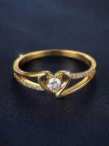 Simple Heart Design Stackable Rings - Synthetic Zirconia Rings for Women & Girls Holiday Party Engagement Ring, Perfect for Wedding Jewelry, Daily Wear Anniversary Gift