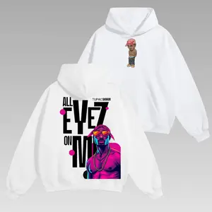 Vintage All Eyez On Me Tupac Graphic Hoodie, Neon Hip Hop Rapper Hoodie, Retro 90s Rap Hoodie, Vintage Rap Legend Unisex Tee