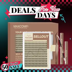MaxComfi Petite Subtle Fake Lashes Kit - Sellout Puppy Flora Style Cluster Eyelashes, Gentle, Comfortable, Long-Lasting, Waterproof, Super Soft, Thin Band, Natural Daily Volume, Beginner-Friendly, Easy-to-Apply Summer Beauty Makeup Essential, Eyelash Clus