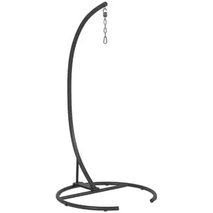 Outsunny Hanging Hammock Chair Stand with Round Base, C Hanging Stand Frame for Hammock Chair, Egg Chair, Porch Swing Chair, Indoor & Outdoor, Black