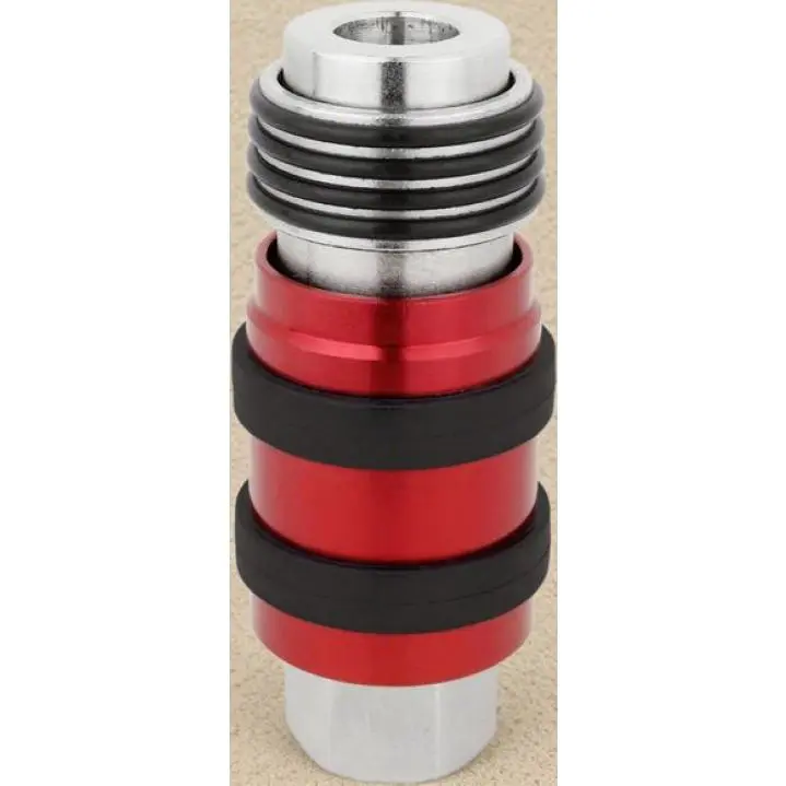 1/4" NPT Female Industrial Air Exhaust Coupler - Quick Connect Pneumatic Fitting with Bleed & Safety Exhaust Feature, 5-in-1 Universal Multi-Port Adapter, Red Heavy-Duty Steel Automotive Compressor Tool, Bronze Pressure Vacuum Breaker with Shutoff, Interc