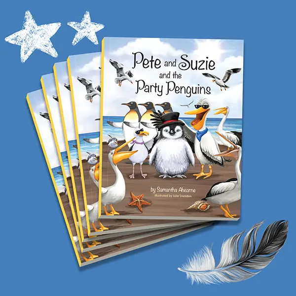 Pete and Suzie and the Party Penguins English Hardcover Picture Book - Children's Humor and Charm Story, Emotional Intelligence-Focused Hardcover Books Teaching Kindness, Compassion, Non-Judgment Through Penguin-Pelican-Seagull Friendship