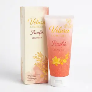 Velura Lumiere Marshmallow Glow Facial Cleanser – Hydrating Ceramide Face Wash with Niacinamide & PHA, Gentle Gel-to-Foam Cleanser, Deep Cleansing & Moisturizing, Barrier Repair, Glow Boosting Cleanser for Dry, Sensitive & All Skin Types, Daily Skincare