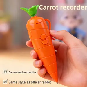 2 in 1 Voice Recorder Ballpoint Pen, 60 Seconds Recording with Playback Function, Cute Carrot Shape Reusable Ball Pen, Smooth Writing Creative Gift for Kids, Students and Teachers