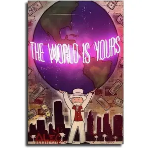 Alec-Monopolys The World Is Yours Poster Decorative Painting Wall Art Living Room Posters Bedroom Painting Unframe