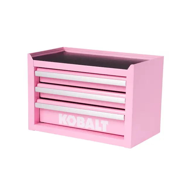 Kobalt Portable tool box 11.1-in W x 7.36-in H x 6.14-in D 3 -Drawer Pink Steel Tool Box