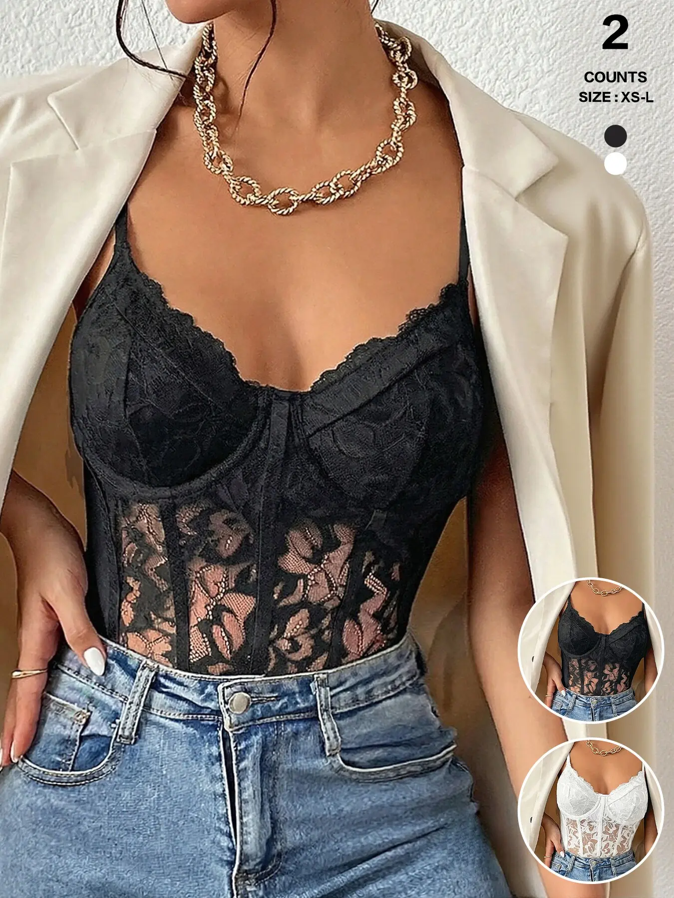 Sexy Bodysuit for Women, Lace Cami Bodysuit, Chic Fit Womenswear