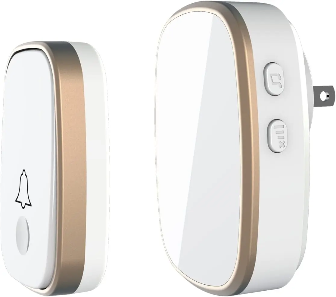Modern Wireless Smart Doorbell, Easy to Install, 1000ft Range, 5 Volume Levels with Mute Mode, Loud Door Chimes, LED Lights Flashing [New Deal]