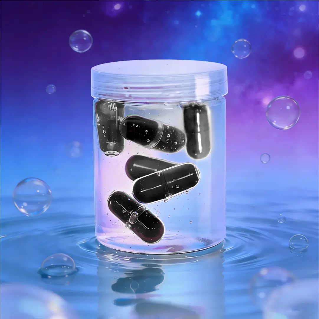 DLMdilemu Safe Non-Sticky Crystal Mud Slime Kit - Unisex Black & Color Mix Capsule Pack, 7 Black Sparkle Capsules, Neon Transparent Slime, Stress Relief Hand Toy, Ready-Made Gift Box Set for Ages 12+