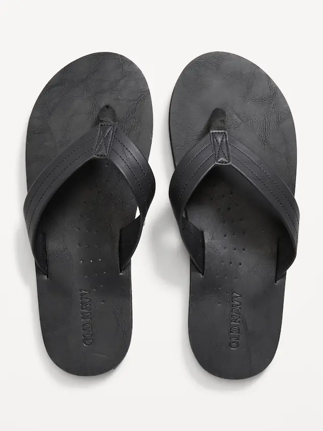Old Navy Men's Faux-Leather Flip-Flop Sandals for Men