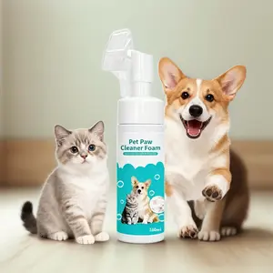 Pet Paw Cleaner No Rinse Needed, Portable Design with Silicone Brush, Easy-To-Use Pet Grooming Foot Care Solution for Dogs & Cats, Paws Cleaner