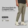 Cuts Men's Icon Casual Pull-On Cropped Pant - Classic Fit Straight Leg, Elastic Stretchy Cotton-Spandex Fabric, Pocket, Drawstring, Utility Design, Ankle Length Workwear Drawstring Pocket Men's Pants, No Iron, Pair with Polo or Tee