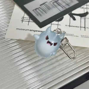 Halloween Glow-In-The-Dark Ghost Keychain, Cartoon Transparent Couple Fairy Pendant, Cute Backpack Accessories, 1/6 Pcs Set, Matching Keychains
