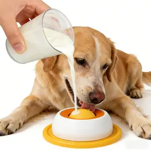 2026 Upgraded Dog Lick Bowl, Dog Cat Enrichment Toys, Interactive Slow Feeder & Anxiety Relief Treat Dispenser with Non-Slip Base for Puppy Kitten Mental Stimulation. (Yellow-1PCS)