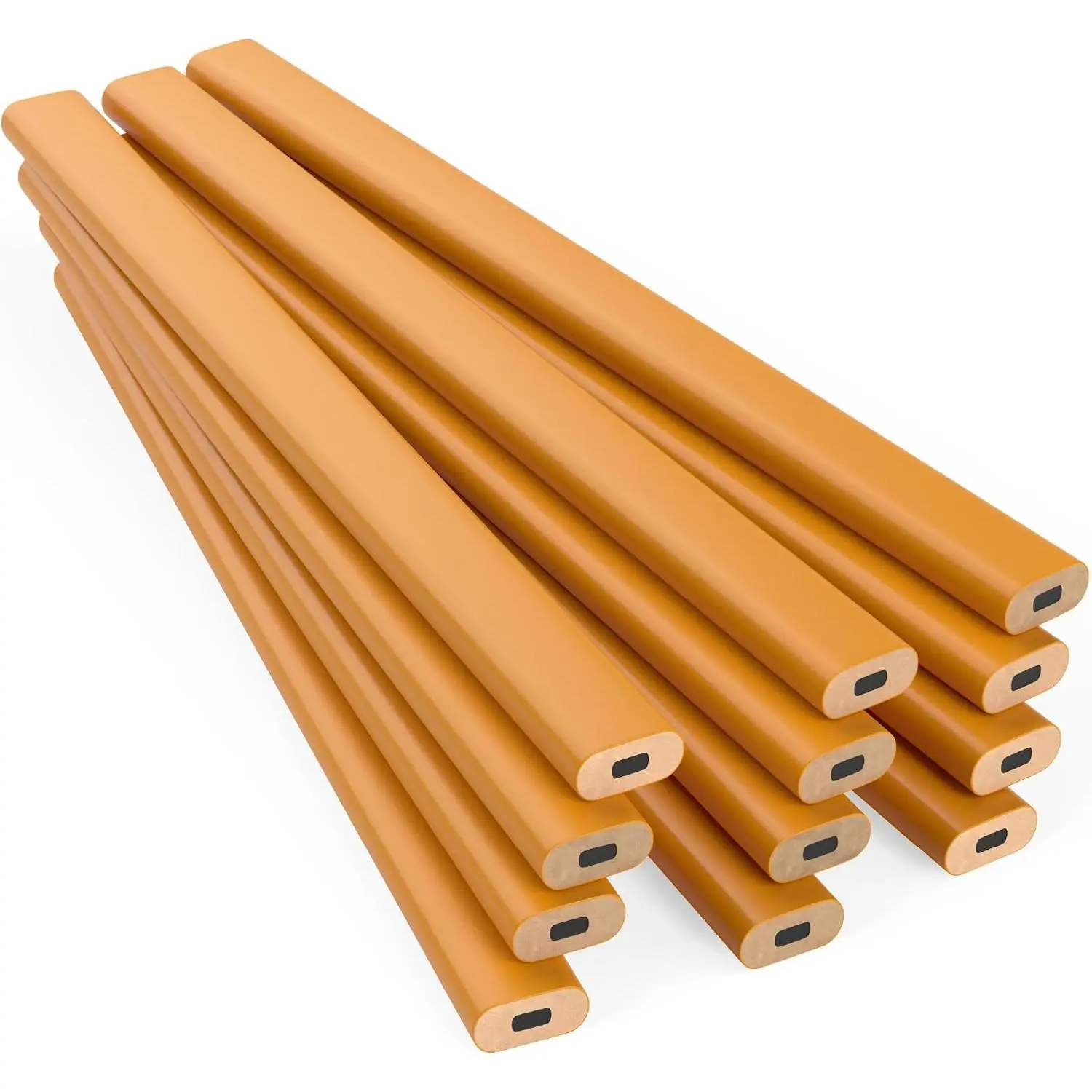 Hard Lead Carpenter Pencils Bulk - (1) Pack of 12 count Lumber Wooden Pencil #2 (HB) - Yellow