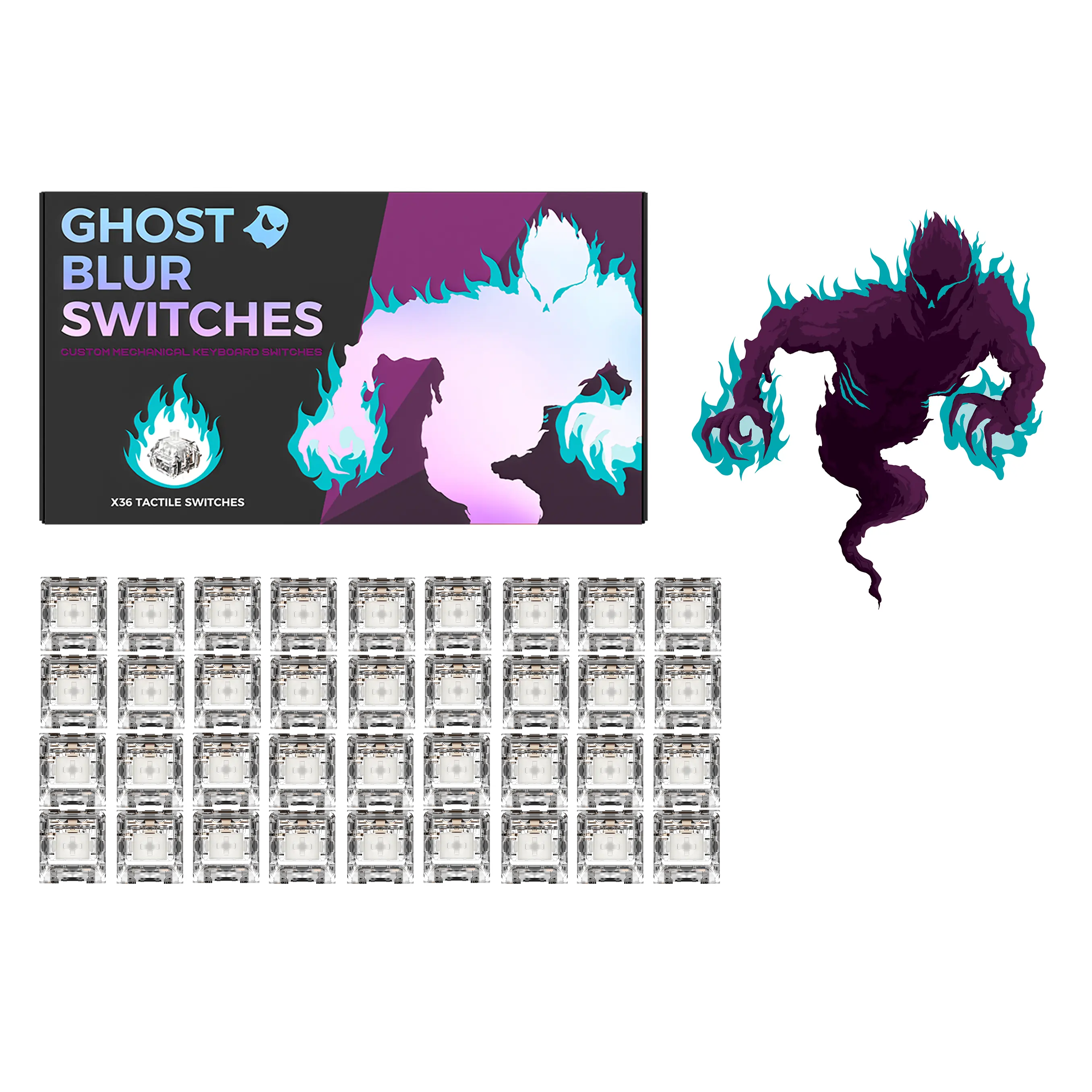 Blur Tactile/ Linear Mechanical Switches (36x Pack)