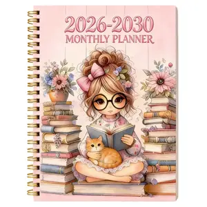 2026-2030 Monthly Planner/Calendar, 5-Year Monthly Planner, Student Planner, College Planner, Casual Reading Themed Cover Design Notebook, Yearly Calendar Planning, Monthly Tabs, 5.5 x 8.3 inches, 71 Sheets/142 Pages Thick Paper