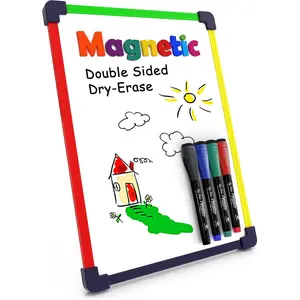 Small White Board Dry Erase Board for  Portable 9"x12" Lapboard Travel Drawing  Mini Whiteboard for Students Teachers School Supplies Small Dry Erase Board for  4 Markers Included