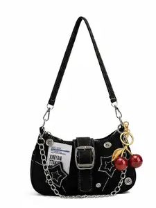 Y2k Star Patched Underarm Hobo Shoulder Bag, 2024 New Vintage Style for Daily Used, Trendy Stylish Crossbody All-match Bag for Teen Girl Women College Student Perfect for Office, College, Work, Business, Commute, Fashionable Bag, Stylish Crossbody Bags