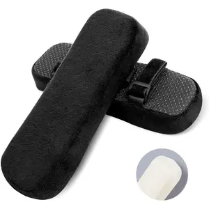Pack of Office Chair, Wheelchair, Gaming Chair Armrest Pads Covers with Memory Foam Elbow Pillow for Forearm Pressure Relief (Black)