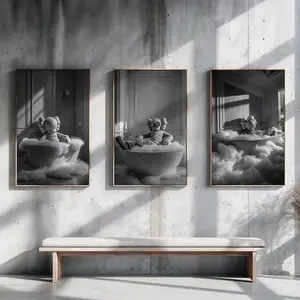 KAWS Gifft For fAn Bathroom Wall Art, Set of 3 - No Frame