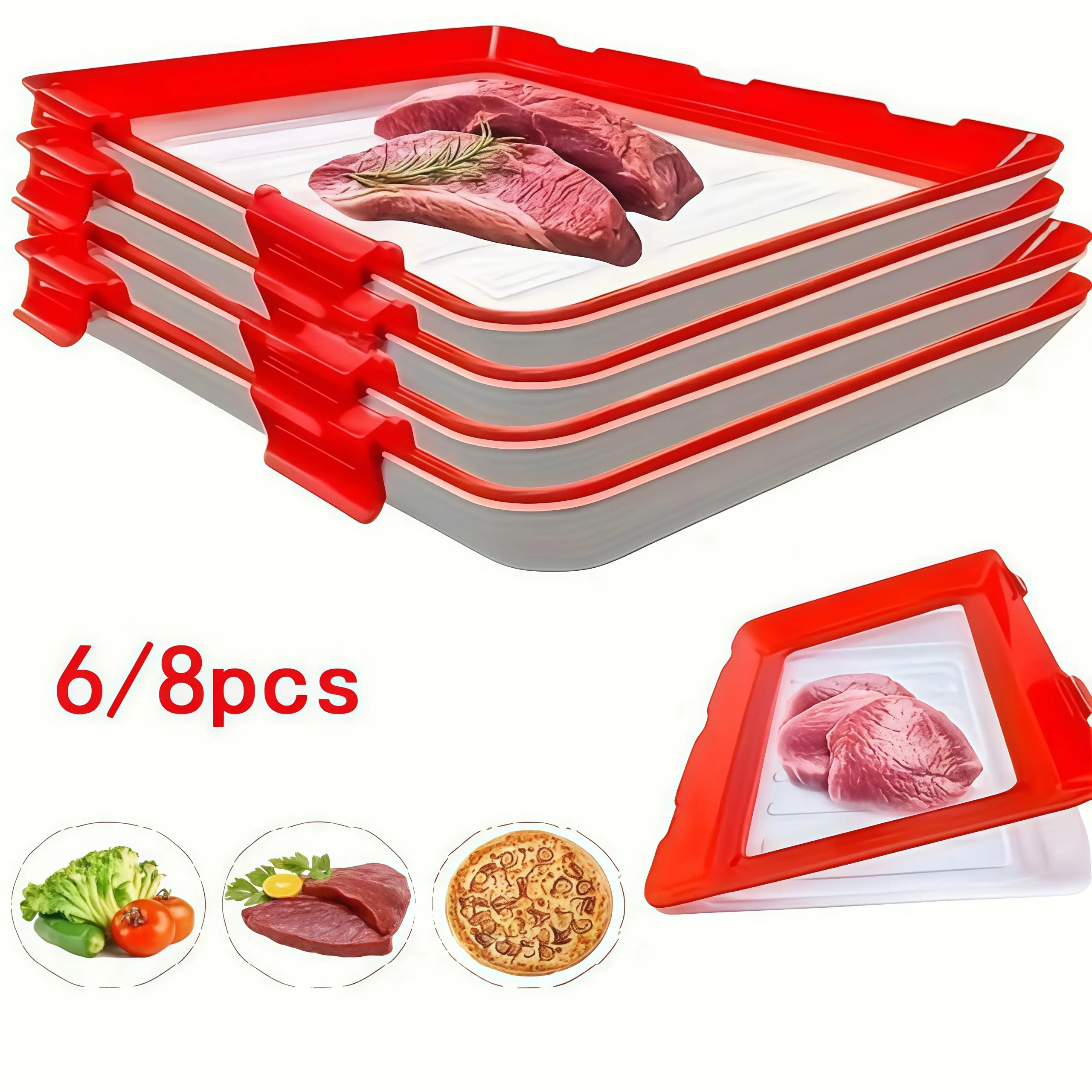 6-8 Pack Serving  Trays for Serving Food Plastic Serving Platters for birthday Party Charcuterie Fruit Appetizer BBQ Pool Snacktray Festive Party,Portable Tableware  for Camping, Picnic Outdoor Dining, Camping Supplies, Travel Cutlery Set