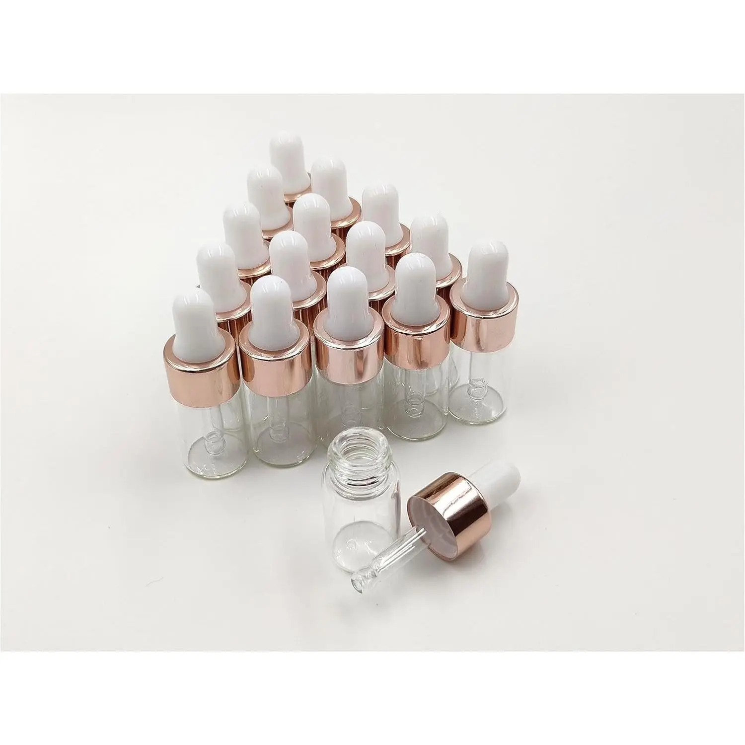 15Packs Sample Glass Dropper Bottles for Essential Oils, Mini Glass Vials Perfume   Liquid Containers With Glass Eye Dropper (3ml)