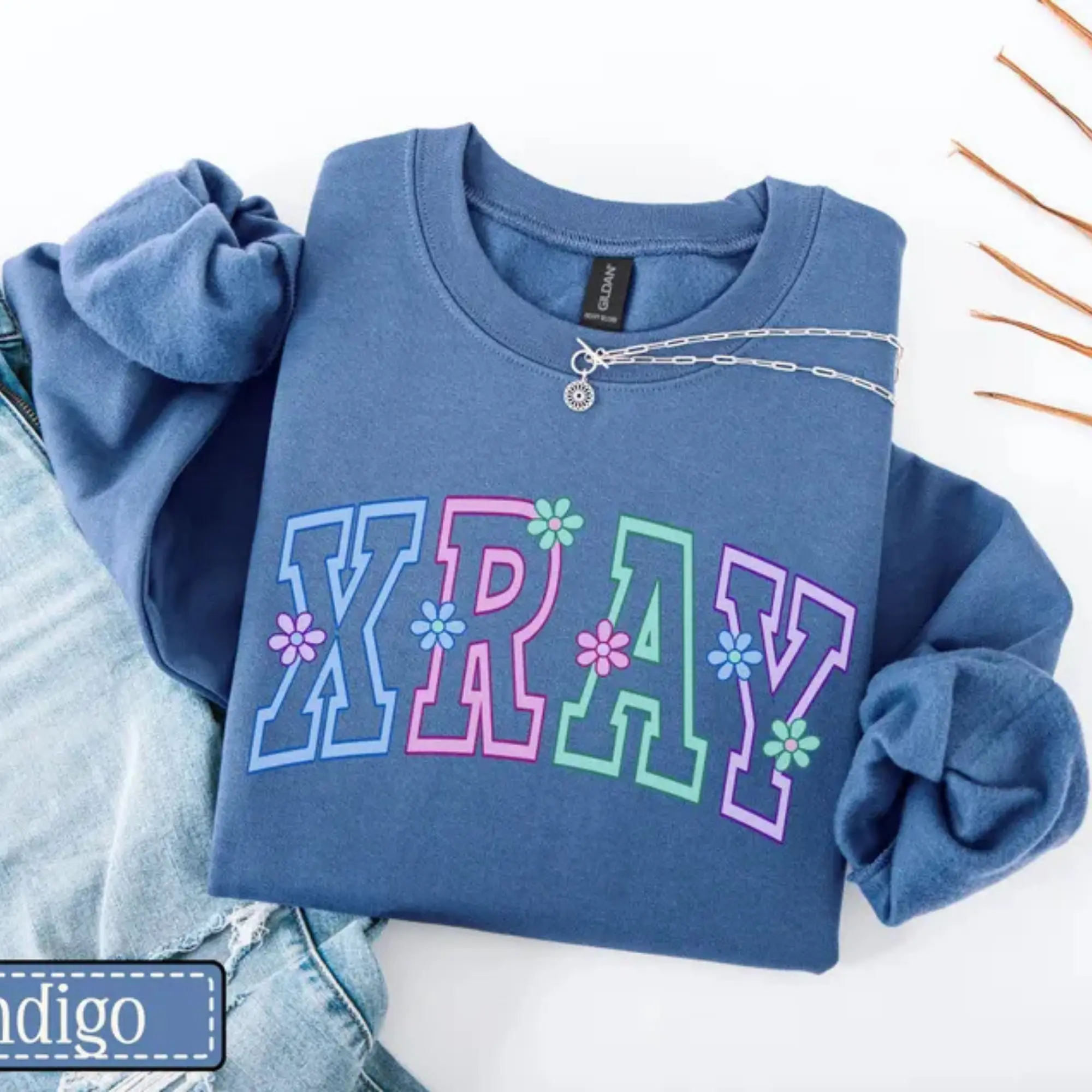 Xray Sweatshirt • Neon Flower X-ray Tech Work Sweater • Xray Technologist Gifts • RAD Tech Gift • Radiology Department Graduation Gifts