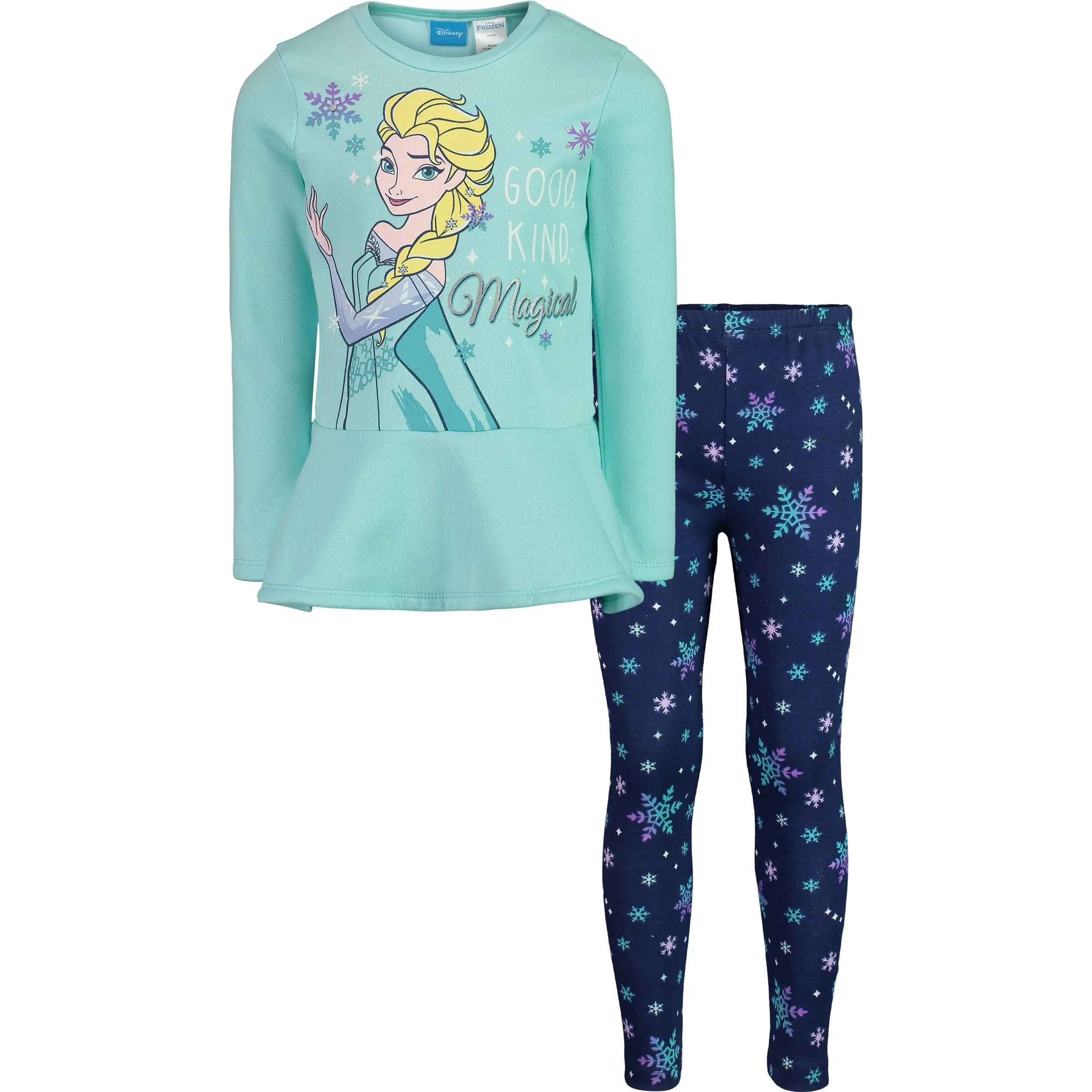 Disney Frozen Girls' 2-Piece Casual Wear Set - Character Print Sweatshirt, Leggings - Toddler to Big Kid