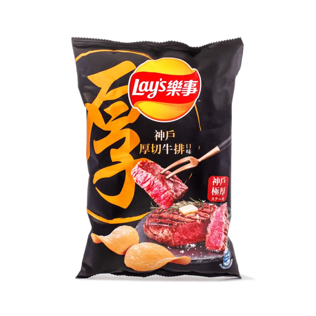 Lay's Crunchy Potato Chips - Kobe Steak Flavor, 34g Savory Beef Snack