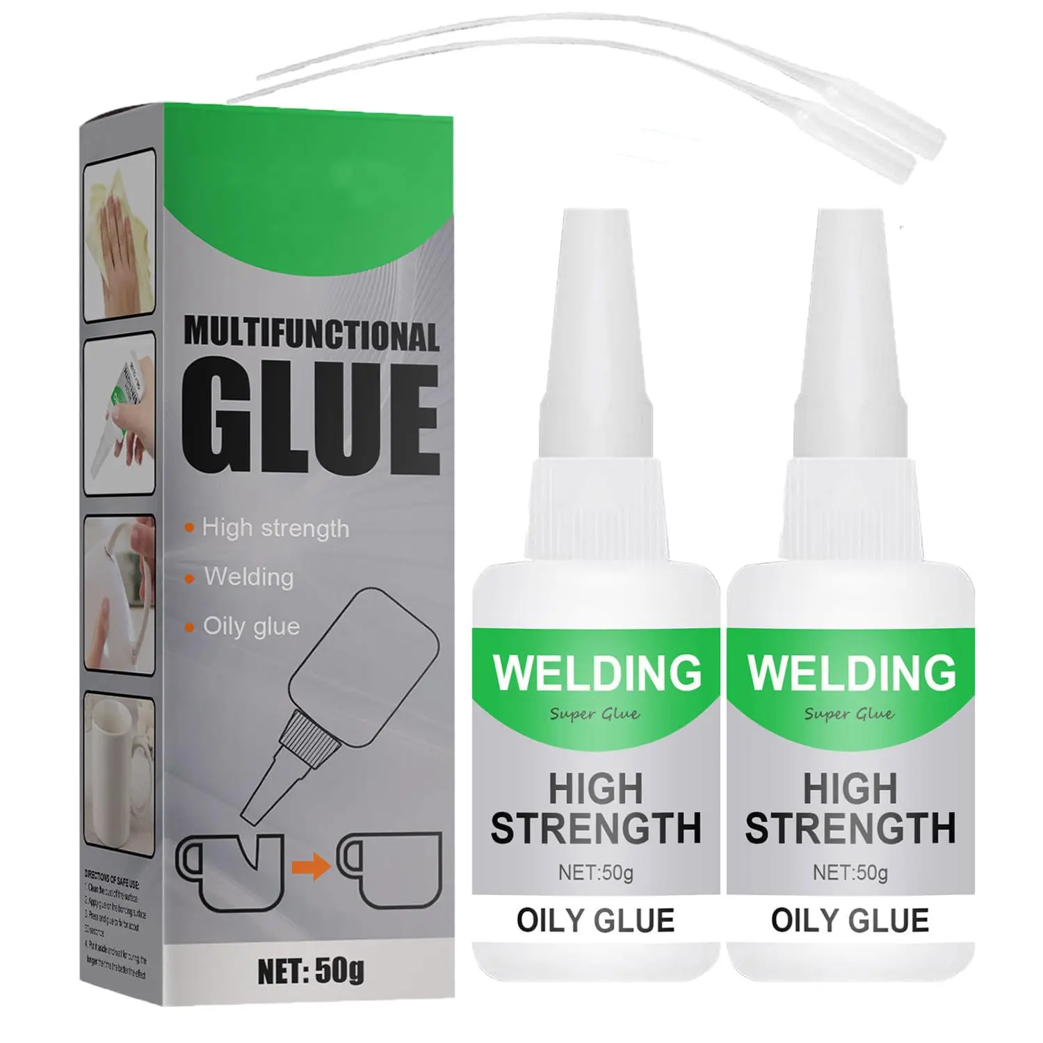 2Pack Welding High-Strength Oily Glue, Multifunctional Universal Fast Repair Instant Bonding Welding Glue for Metal, Plastic, , Ceramics, Leather, Glass (2PCS)