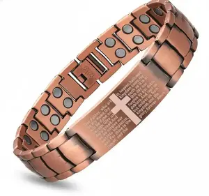 Men's Magnetic Cross Bracelet with Ultra-Strength Magnets, Adjustable Magnetic Links, Casual Wear Jewelry Box, Gift Sizing Tool for Perfect Fit - Men's Accessories, Accessories