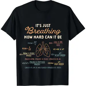 Breathing Made Easy – Respiratory Therapist 100% Cotton Graphic Tee with Fun Phrase