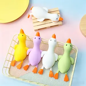 Cute Duck Squishy Fidget Toy Soft Squeeze Duck Decompression Toy Leisure Hobby Stress Relief Vent Toy Elastic Funny Hand Play Toy Portable Sensory Relax Entertainment Toy Lovely Animal Shaped Play Gift For Kids Teens Adults Daily Mood Release