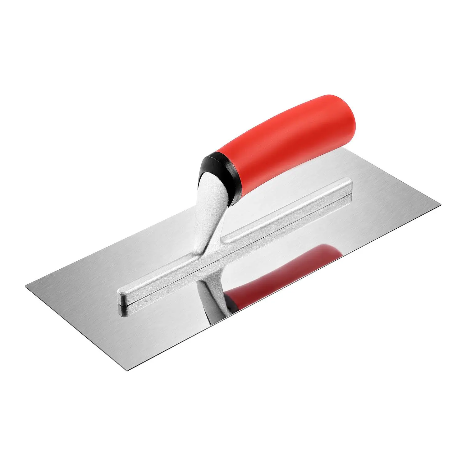 VEVOR Stainless Steel Flat Finishing Trowel, 10.9x4.4 in Construction Hand Tool with Comfortable Grip, for Concrete, Masonry, Cement, Drywall Projects, Enhances Surface Uniformity & Work Efficiency, Garden Tasks