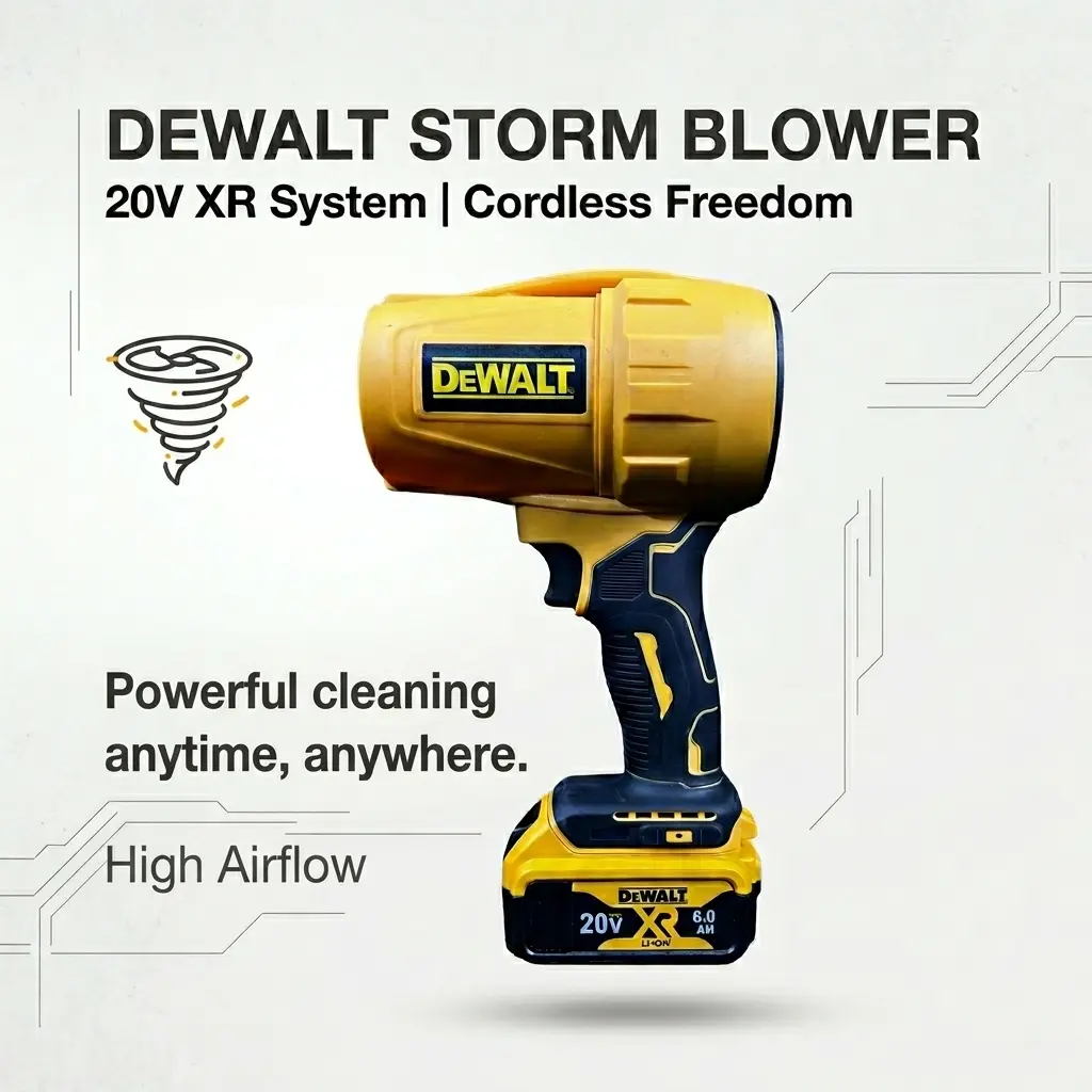 DEWALT Cordless Leaf Blower - Battery Operated Blower, Tool Only or Kit, Stepless Variable Speed Trigger, Lightweight Body, High Airflow Turbo Jet for Garage Dust & Outdoor Garden Cleanup, Portable Cordless Blower
