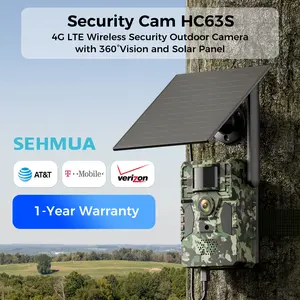 SEHMUA 4G LTE Solar Trail Camera HC63S– 2K Live Video, WiFi Not Supported, Remote APP Controlled, WaterProof, Motion Activated, Night Vision, 4G Data Cellular Card Included (Data refill is required for Unlimited 4G data usage)