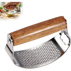 Upgraded Garlic Press Rocker, Manual Garlic Presser with Peeler, Wide Handle Garlic Chopper Grinder for Home Kitchen Gadgets Tools (1PC)