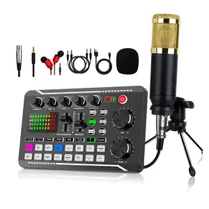 F998 Mixer Digital Sound Card Set and BM800 Condenser Microphone Kit for Live Streaming Singing Recording and Podcast