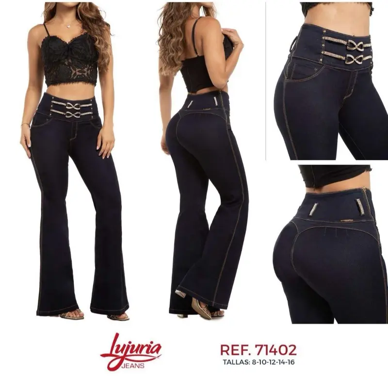 Lujuria Jeans Colombiano Levanta Cola Ref 71402 Women's Flared Denim Trousers Sizes 8-14