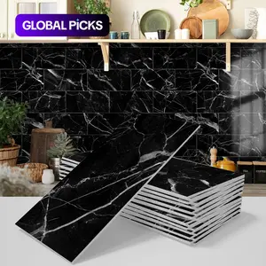 Marble Tile PVC Composite Wall Tile Sticker, Peel & Stick Backsplash for Kitchen Bathroom, 16/32 Pcs, 4x8 Inches, Easy Install, Home Decor, Marble Tile Stickers #GLOBAL PICKS