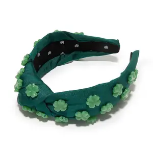 SHAMROCK GREEN KNOTTED LUCKY CLOVER HEADBAND