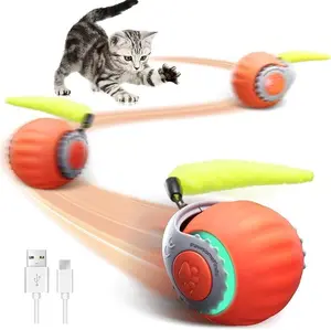 Interactive Rolling Dog Ball, Smart 360° Automatic Self Moving Ball Toy, USB Rechargeable Electric Interactive Pet Toy, Automatic Rolling Boredom Relief Toy for Dogs and Indoor Cats